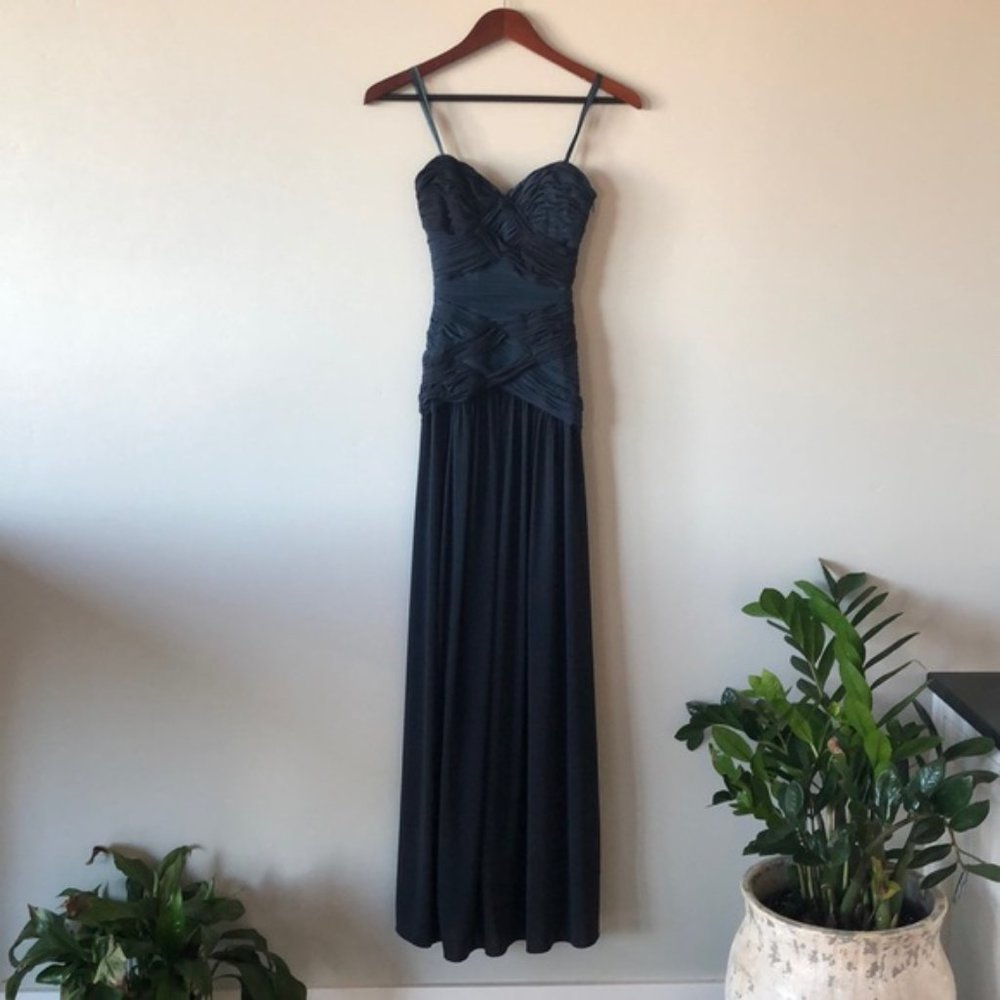 BCBG Navy Blue Strapless Formal Gown